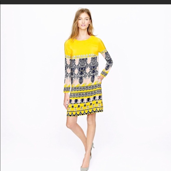 J. Crew Dresses & Skirts - J Crew yellow and Blue shift dress 0 lined